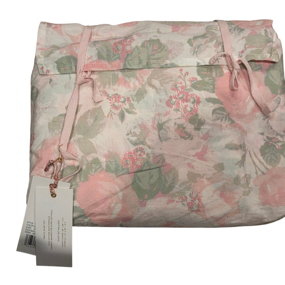 Loveshackfancy palm beach pink floral duvet cover twin XL - Picture 3 of 7